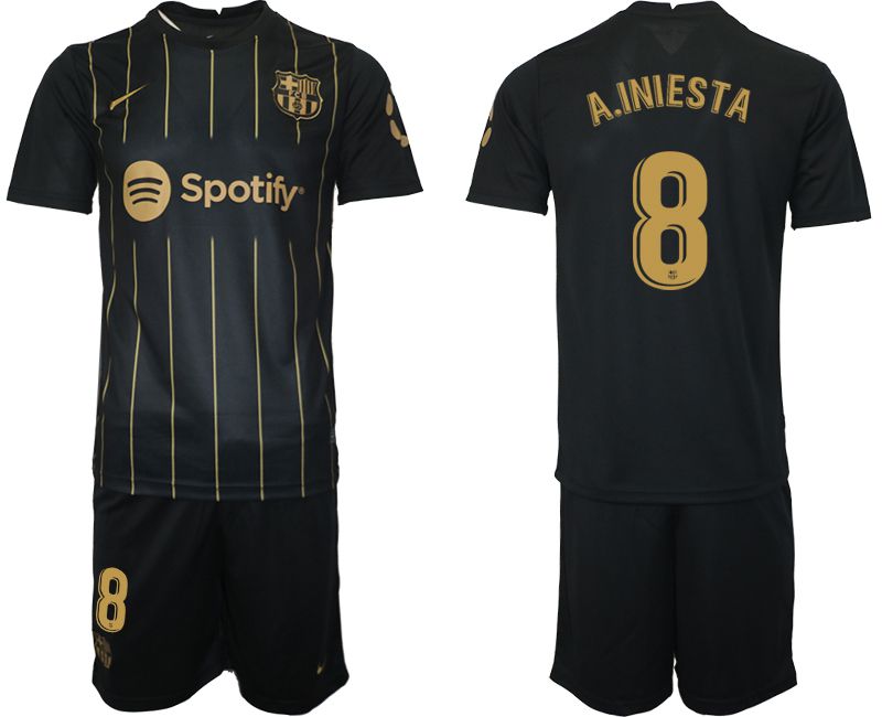 Men 2022-2023 Club Barcelona Black away #8 Soccer Jersey